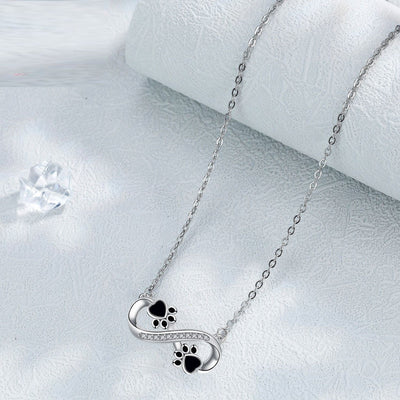 Unendliche Liebe Pfoten-Kette mit Zirconia