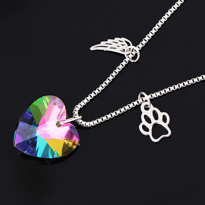 Regenbogen Herz Gedenkhalsband