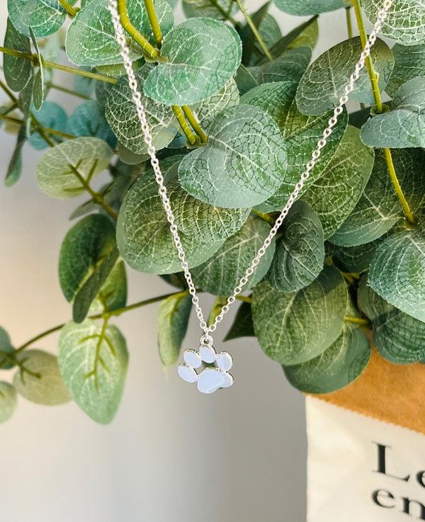 Elegante Silber Pfoten Halskette aus Edelstahl