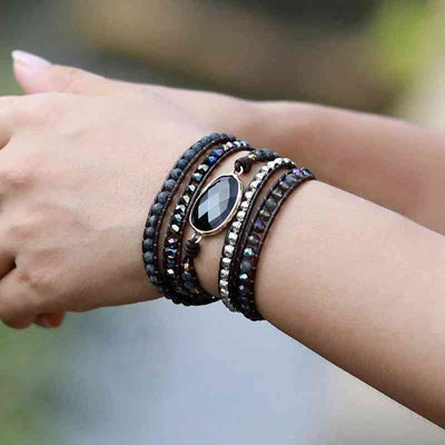 Armband mit Achatperlen und Natursteinen