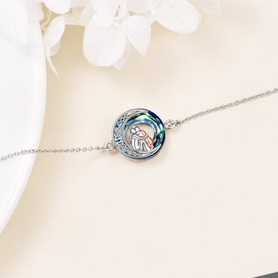 Verstellbares Glücks-Armband aus 925er Silber mit Hundemotiv