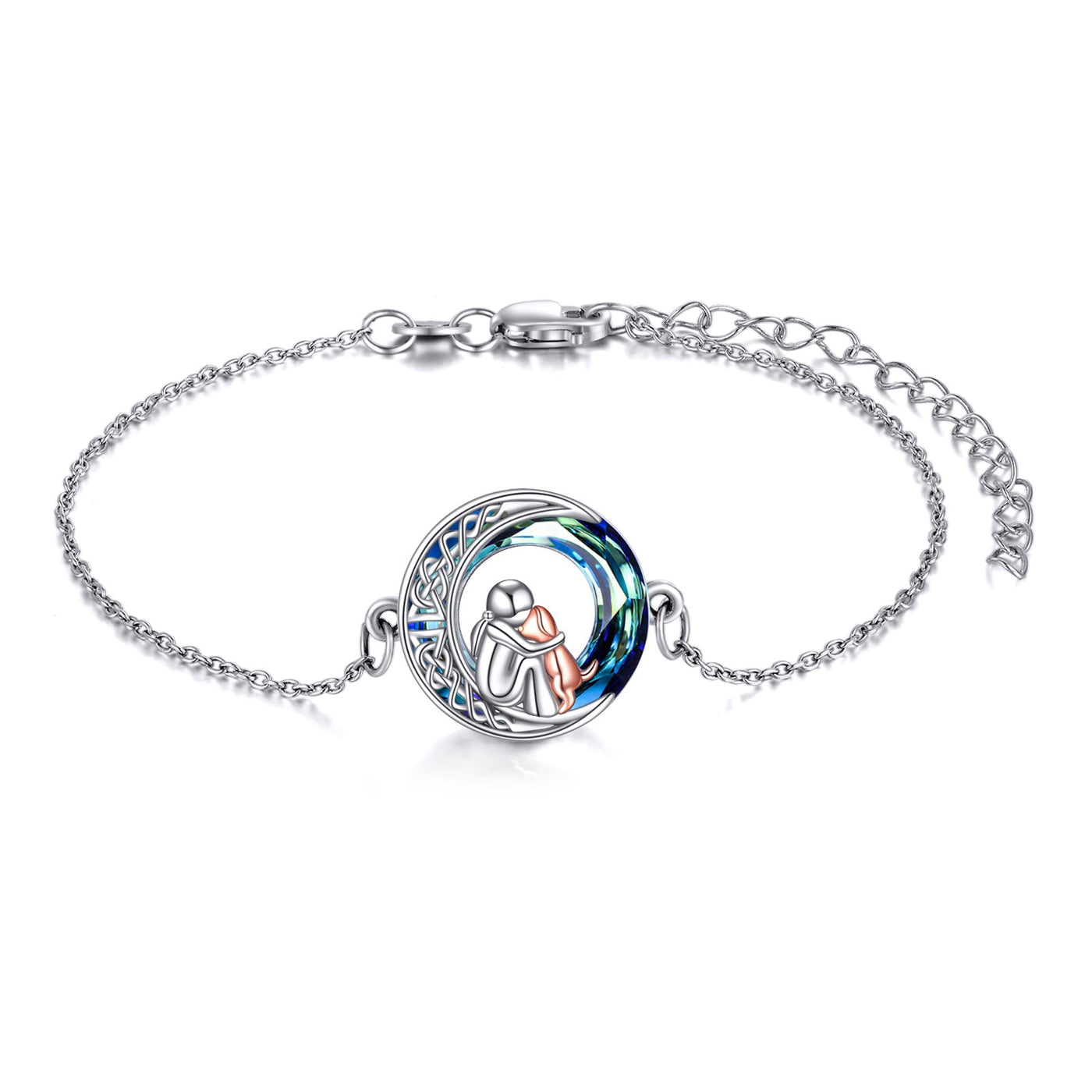 Verstellbares Glücks-Armband aus 925er Silber mit Hundemotiv
