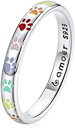 Pfotenabdruck Ring aus S925 Sterling Silber