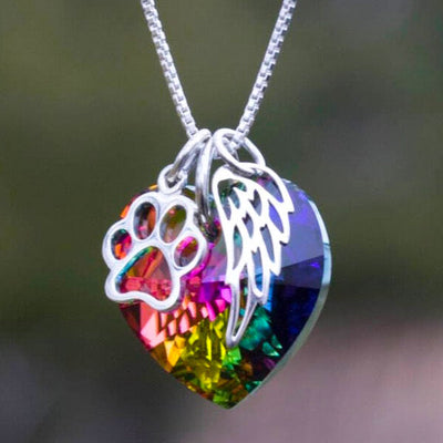 Regenbogen Herz Gedenkhalsband