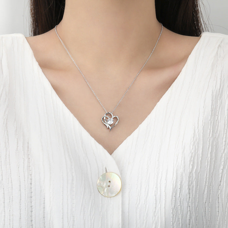 Doppel-Herz Halskette mit Zirkonia – Verstellbare Damenkette