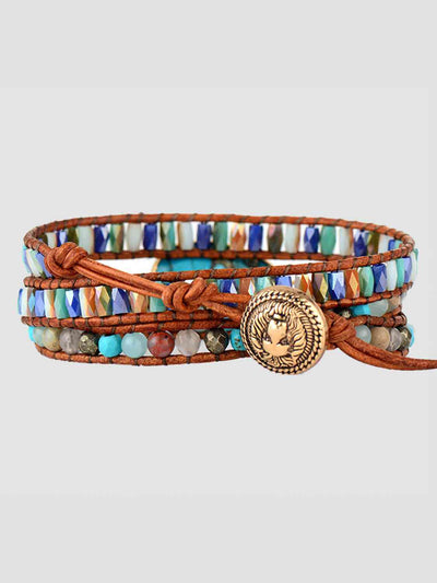 Dreilagiges Armband aus Natursteinen