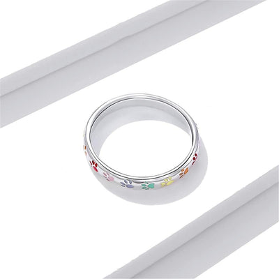 Pfotenabdruck Ring aus S925 Sterling Silber