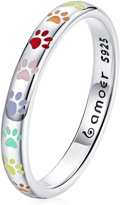 Pfotenabdruck Ring aus S925 Sterling Silber