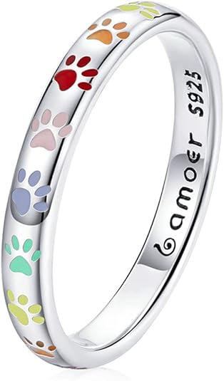 Pfotenabdruck Ring aus S925 Sterling Silber