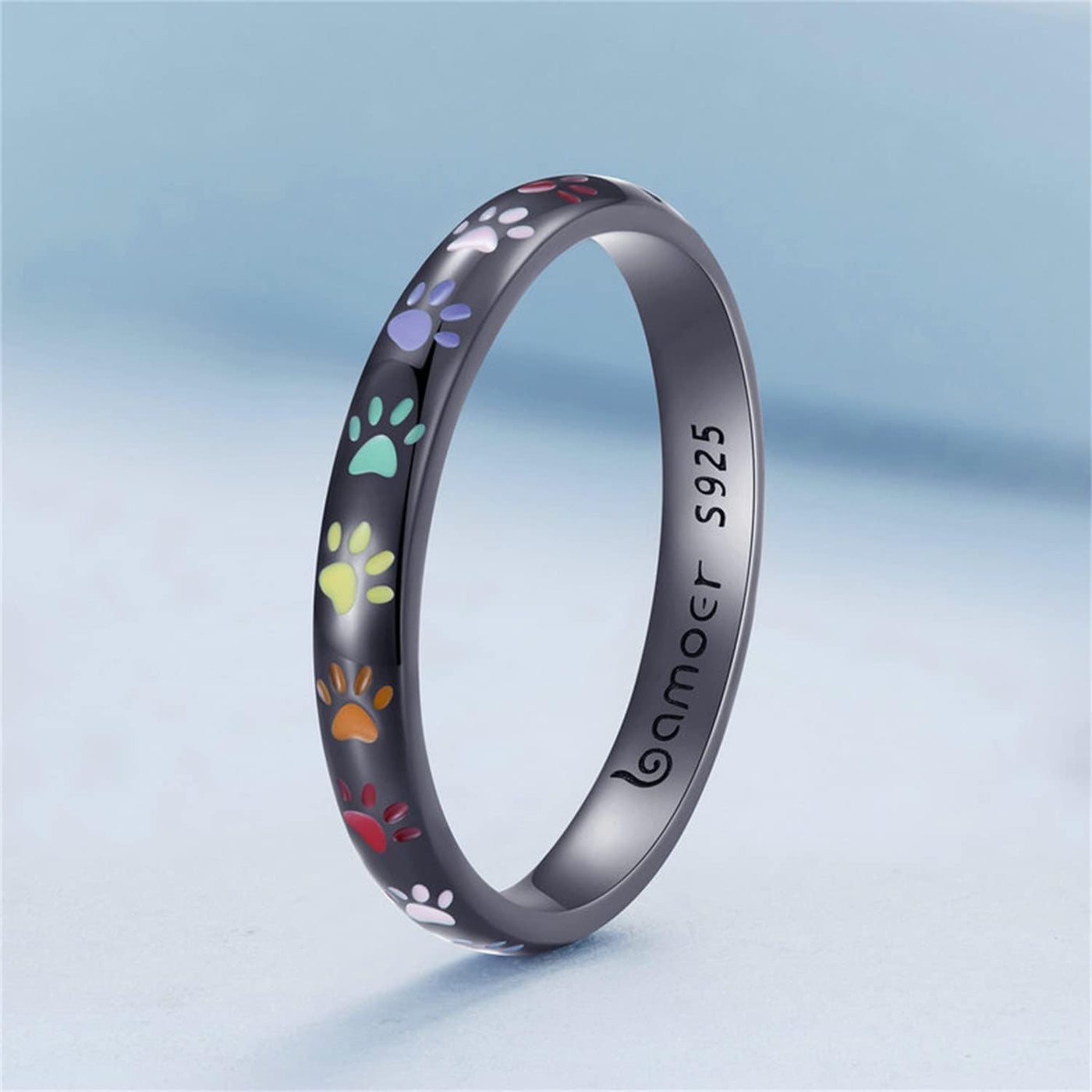 Pfotenabdruck Ring aus S925 Sterling Silber