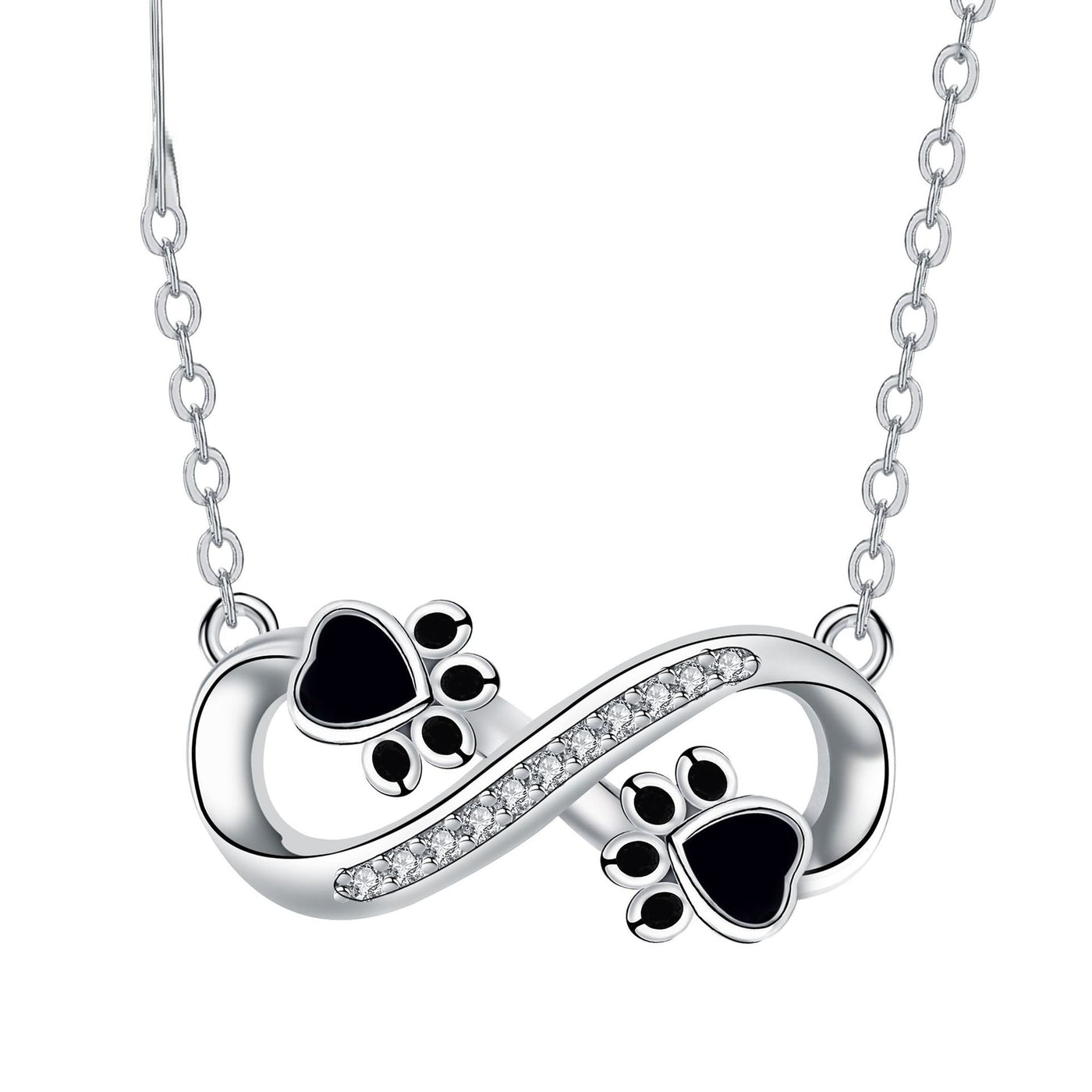 Unendliche Liebe Pfoten-Kette mit Zirconia
