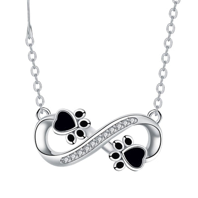 Unendliche Liebe Pfoten-Kette mit Zirconia