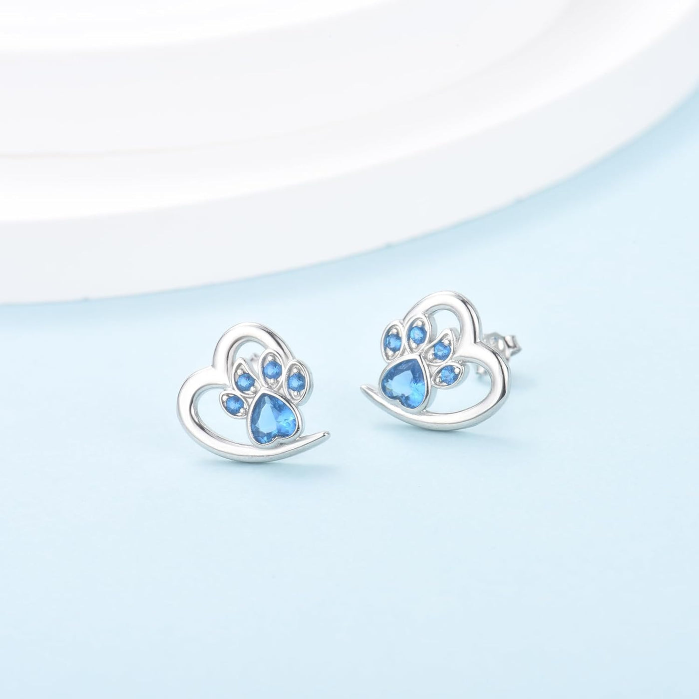 Ohrringe mit Pfoten & Herz – Tierliebhaber Schmuck