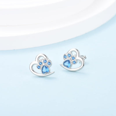 Ohrringe mit Pfoten & Herz – Tierliebhaber Schmuck