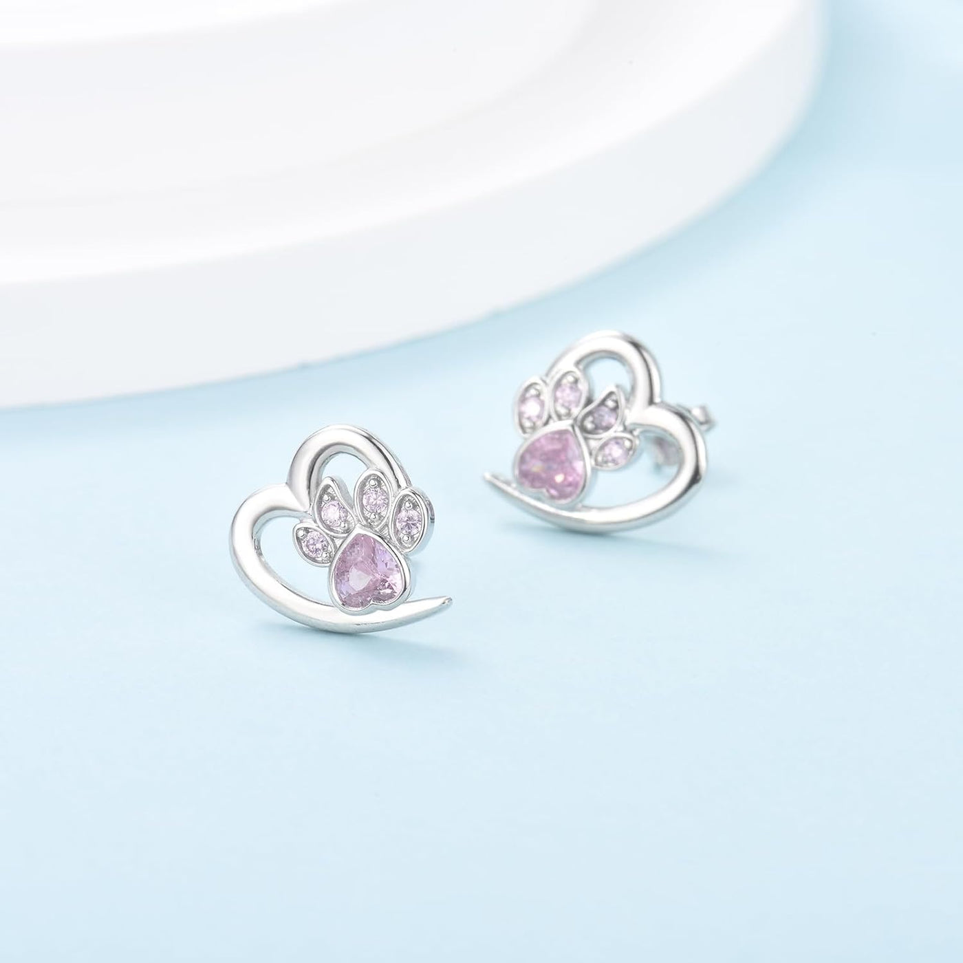 Ohrringe mit Pfoten & Herz – Tierliebhaber Schmuck