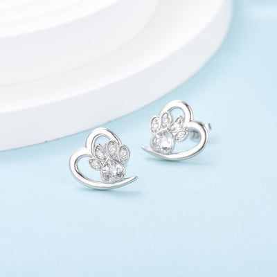 Ohrringe mit Pfoten & Herz – Tierliebhaber Schmuck