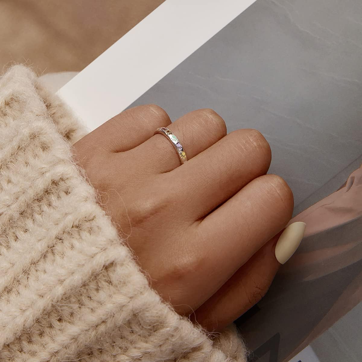 Pfotenabdruck Ring aus S925 Sterling Silber