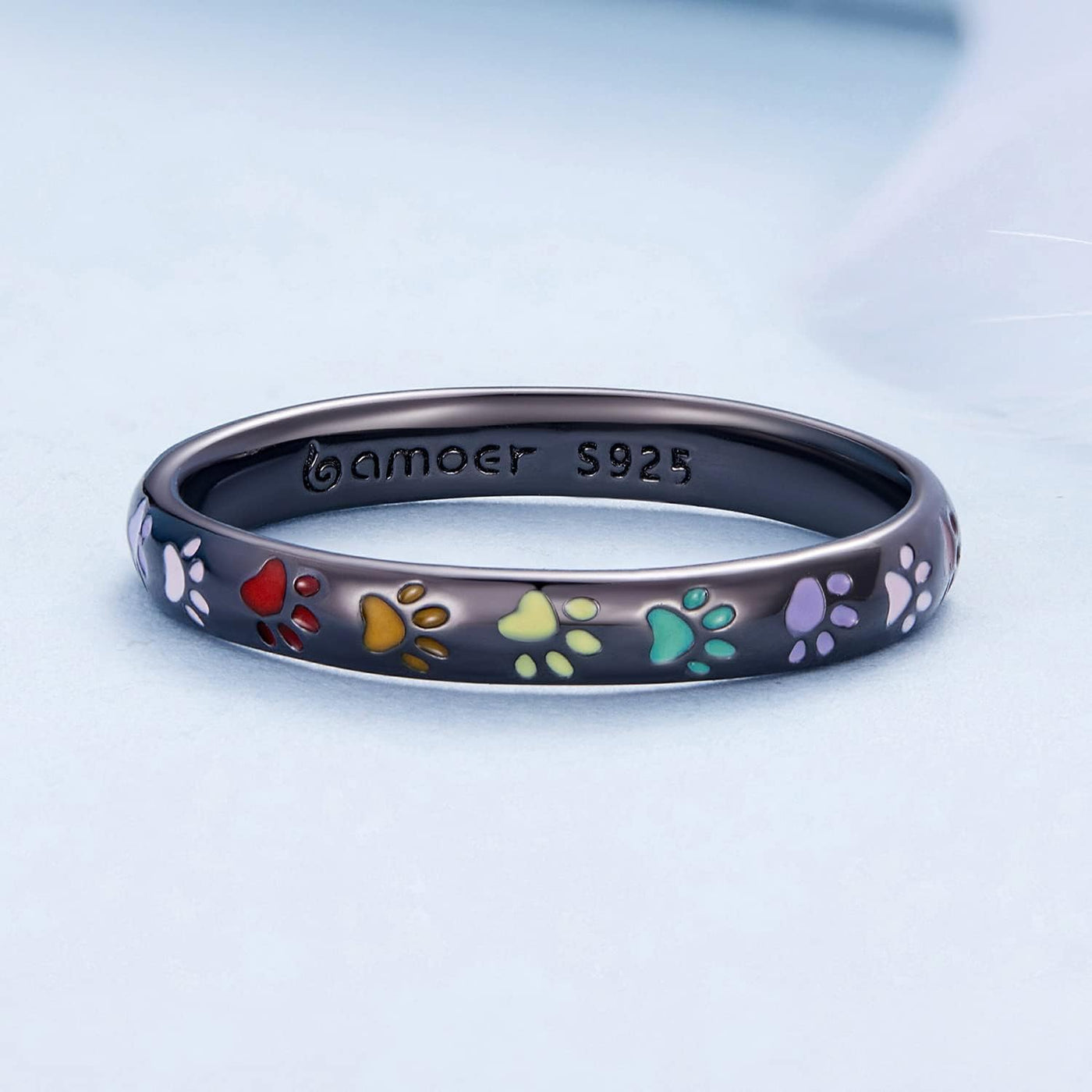 Pfotenabdruck Ring aus S925 Sterling Silber