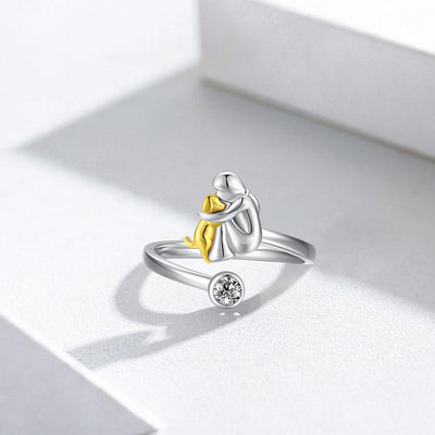 Verstellbarer Hundering aus 925er Silber – Handgefertigter Ring für Damen