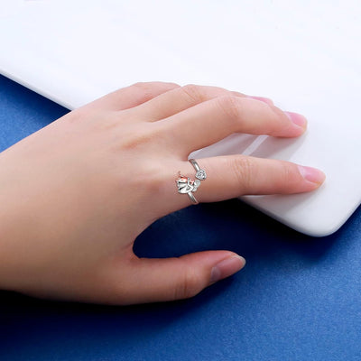 Hundering aus 925er Silber und weißem Zirkonia – Verstellbarer Ring