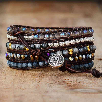 Armband mit Achatperlen und Natursteinen