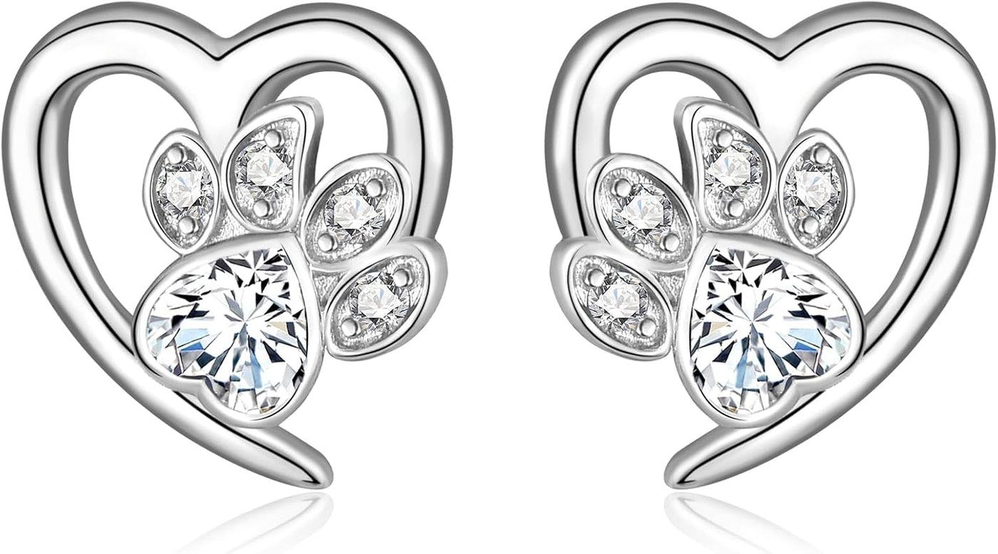 Ohrringe mit Pfoten & Herz – Tierliebhaber Schmuck