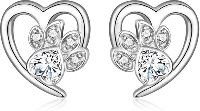Ohrringe mit Pfoten & Herz – Tierliebhaber Schmuck