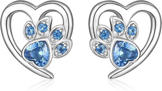 Ohrringe mit Pfoten & Herz – Tierliebhaber Schmuck