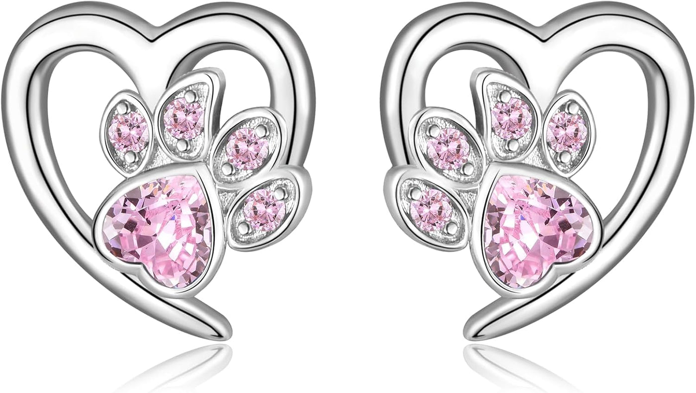 Ohrringe mit Pfoten & Herz – Tierliebhaber Schmuck