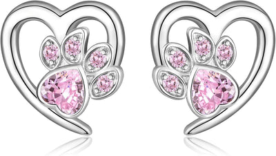 Ohrringe mit Pfoten & Herz – Tierliebhaber Schmuck