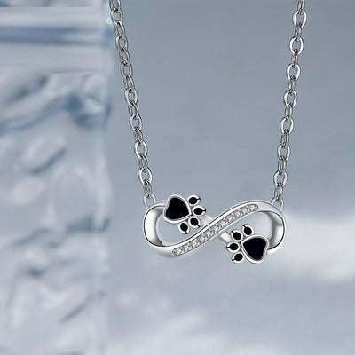 Unendliche Liebe Pfoten-Kette mit Zirconia