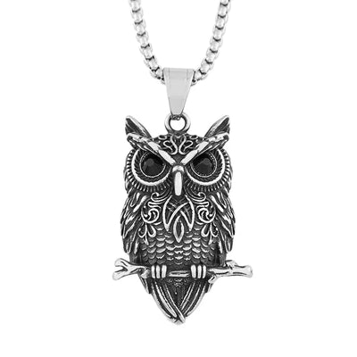 Popular Small Size Nordic Animal Necklaces Viking Owl Pendant Celtic Knot Amulet Stainless Steel Men's Jewelry Gift Dropshipping