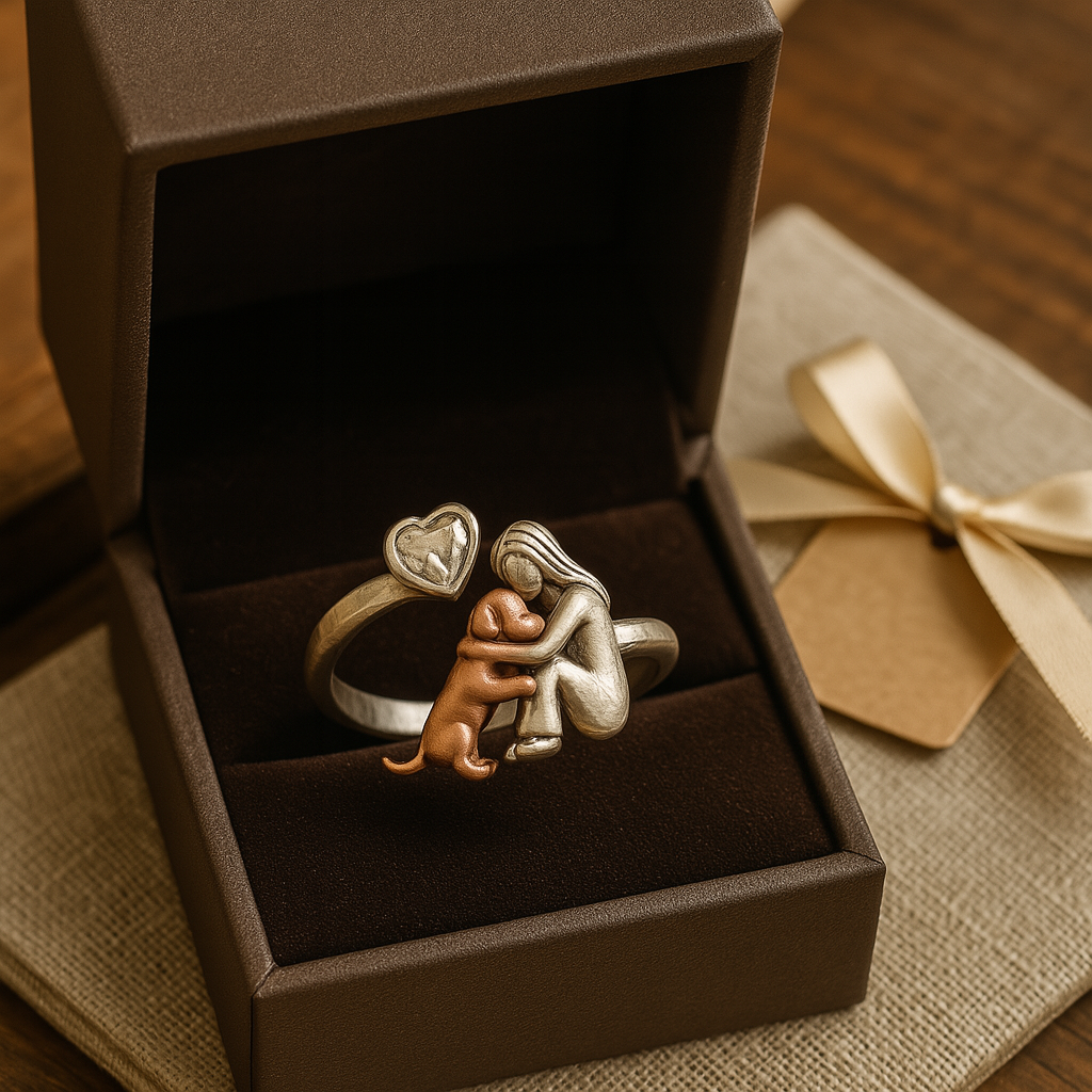 Handgefertigter Glücksring aus 925er Silber und weißem Zirkonia – Verstellbarer Ring