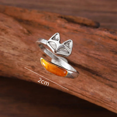 Vintage Cute Fox Shape Men and Women Open Adjustable Rings Fashion Small Animal Charm Party Jewelry Adjustable Rings