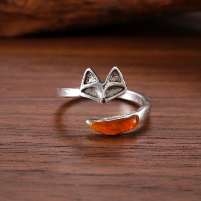 Vintage Cute Fox Shape Men and Women Open Adjustable Rings Fashion Small Animal Charm Party Jewelry Adjustable Rings