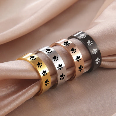 Pfotenring aus Edelstahl – Symbolischer Schmuck für Tierfreunde