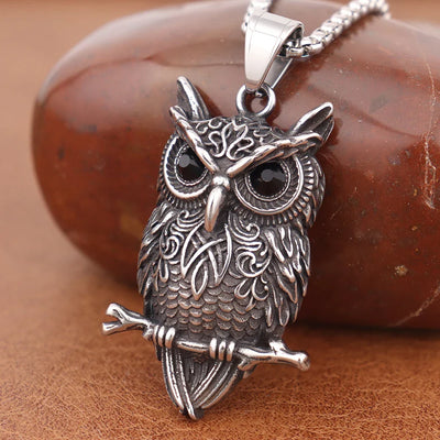Popular Small Size Nordic Animal Necklaces Viking Owl Pendant Celtic Knot Amulet Stainless Steel Men's Jewelry Gift Dropshipping