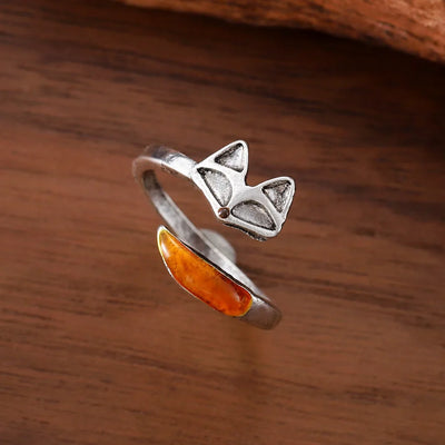 Vintage Cute Fox Shape Men and Women Open Adjustable Rings Fashion Small Animal Charm Party Jewelry Adjustable Rings