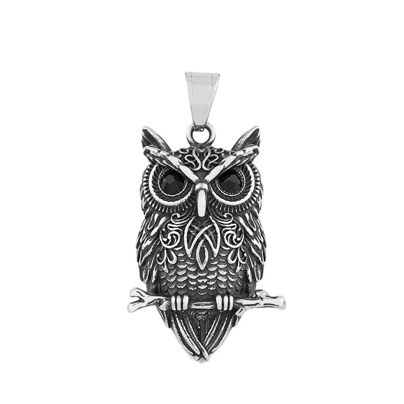 Popular Small Size Nordic Animal Necklaces Viking Owl Pendant Celtic Knot Amulet Stainless Steel Men's Jewelry Gift Dropshipping