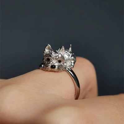 Offener Hundering im Retro-Stil – Verstellbarer Tiermotiv-Ring für Damen
