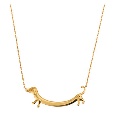 Goldene Dackel-Halskette für Damen