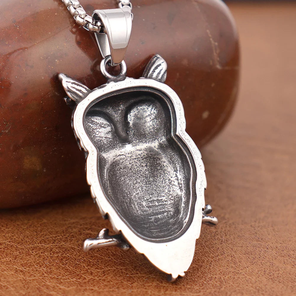 Popular Small Size Nordic Animal Necklaces Viking Owl Pendant Celtic Knot Amulet Stainless Steel Men's Jewelry Gift Dropshipping