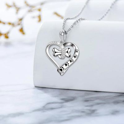 Schmuckset mit Hundepfote, Herz & Knochen – 2-teiliges Set