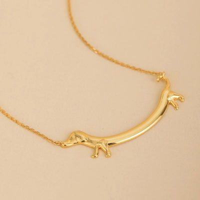Goldene Dackel-Halskette für Damen