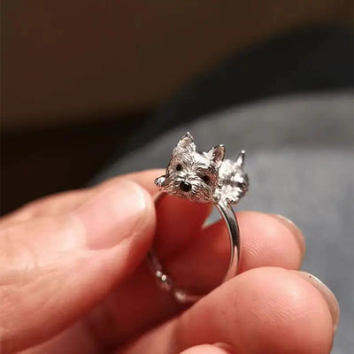 Offener Hundering im Retro-Stil – Verstellbarer Tiermotiv-Ring für Damen