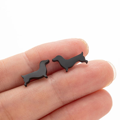 Dackel Ohrstecker – Minimalistische Hunde-Ohrringe aus Metall