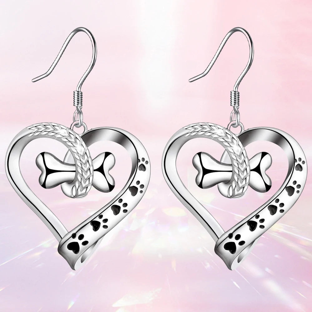 Schmuckset mit Hundepfote, Herz & Knochen – 2-teiliges Set