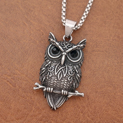 Popular Small Size Nordic Animal Necklaces Viking Owl Pendant Celtic Knot Amulet Stainless Steel Men's Jewelry Gift Dropshipping