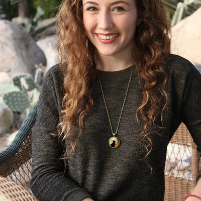 Round Bird Cat Dragonfly Fox Cabochon Glass Pendant Necklace For Women Girls Forest Animal Jewelry