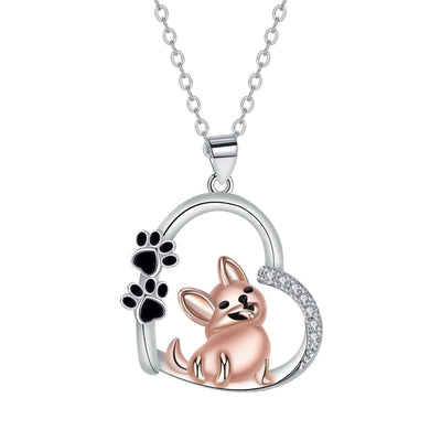 Herzensfreund Hundekette in Roségold